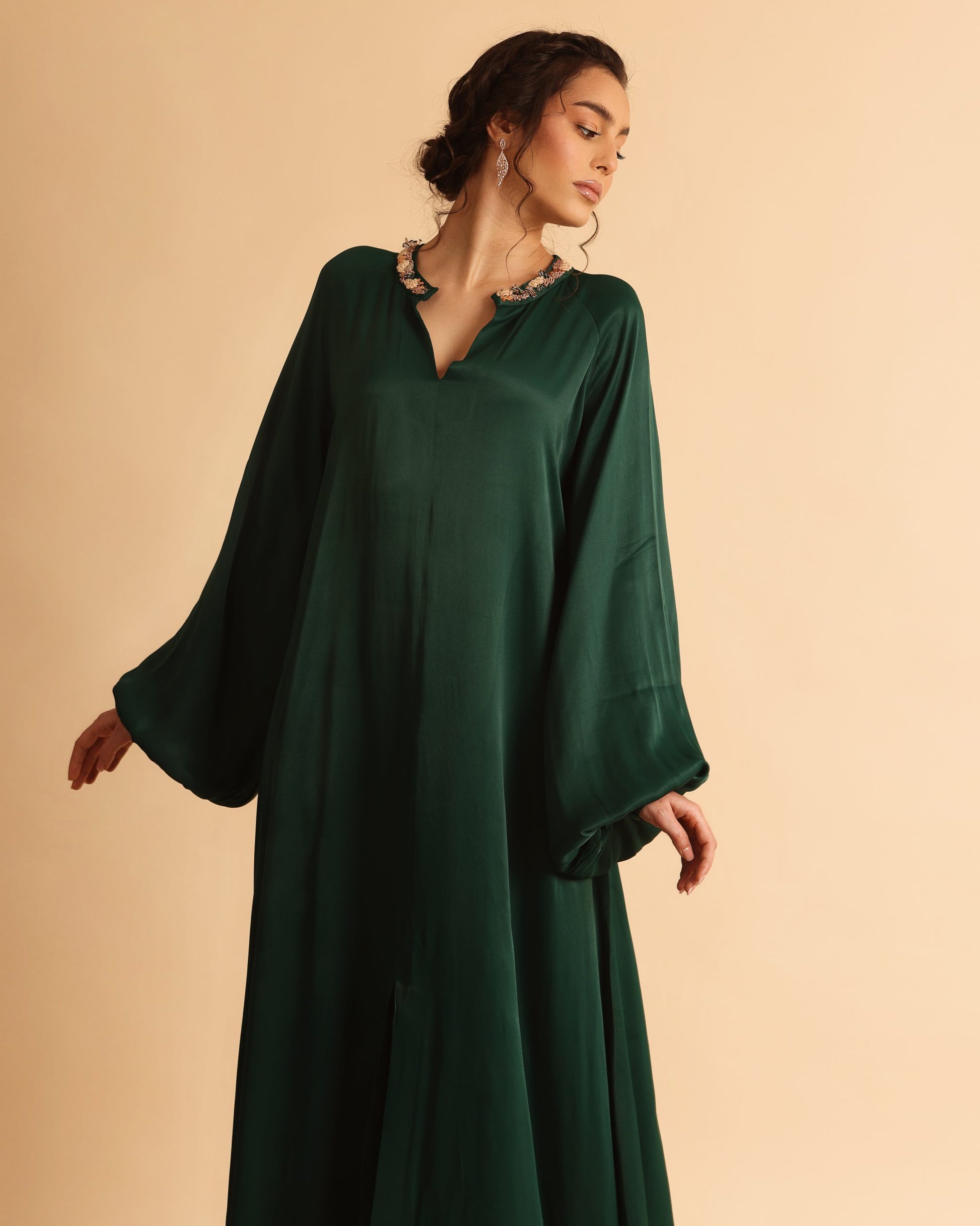 Aaliyah green caftan dress