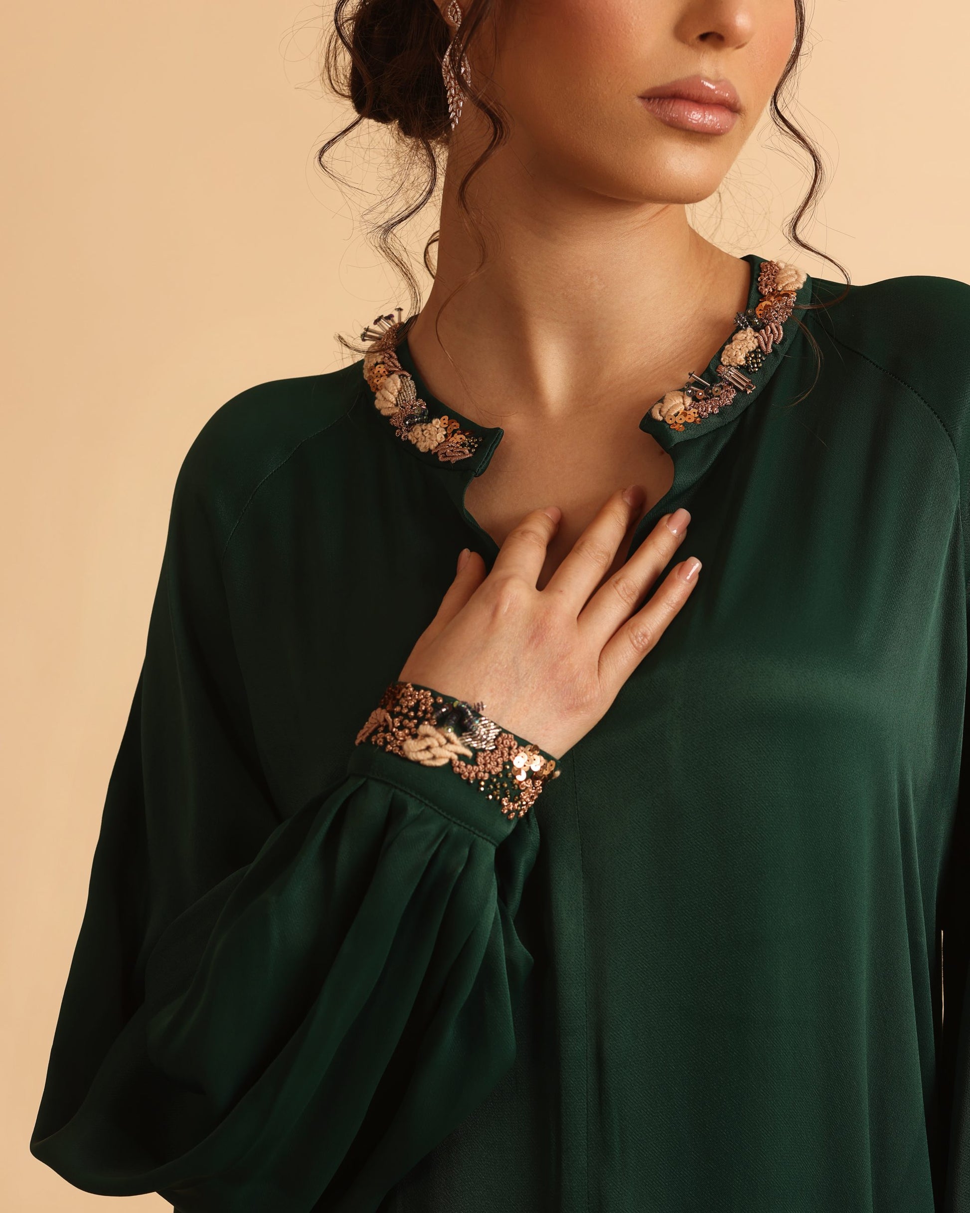 Aaliyah green caftan dress