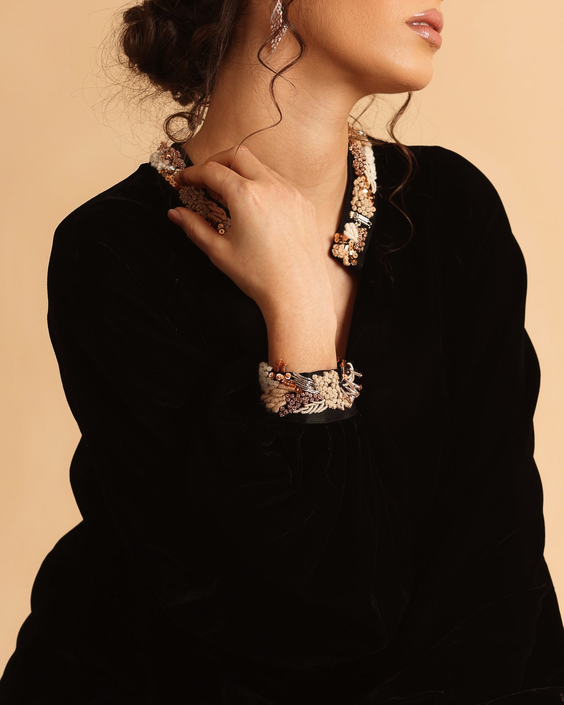 Aaliyah velvet caftan dress