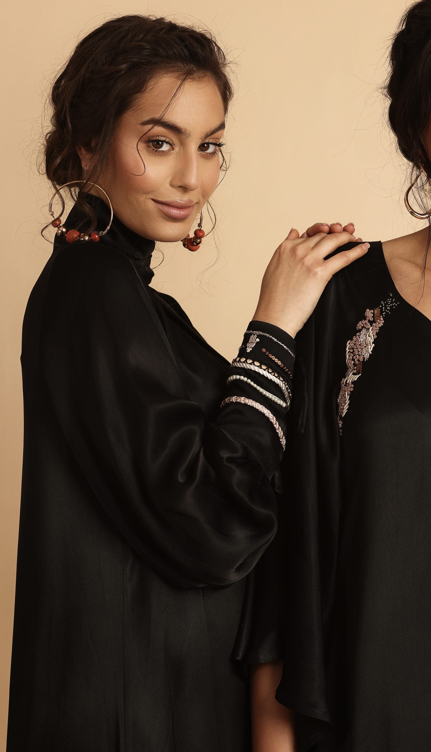 Adara black caftan dress