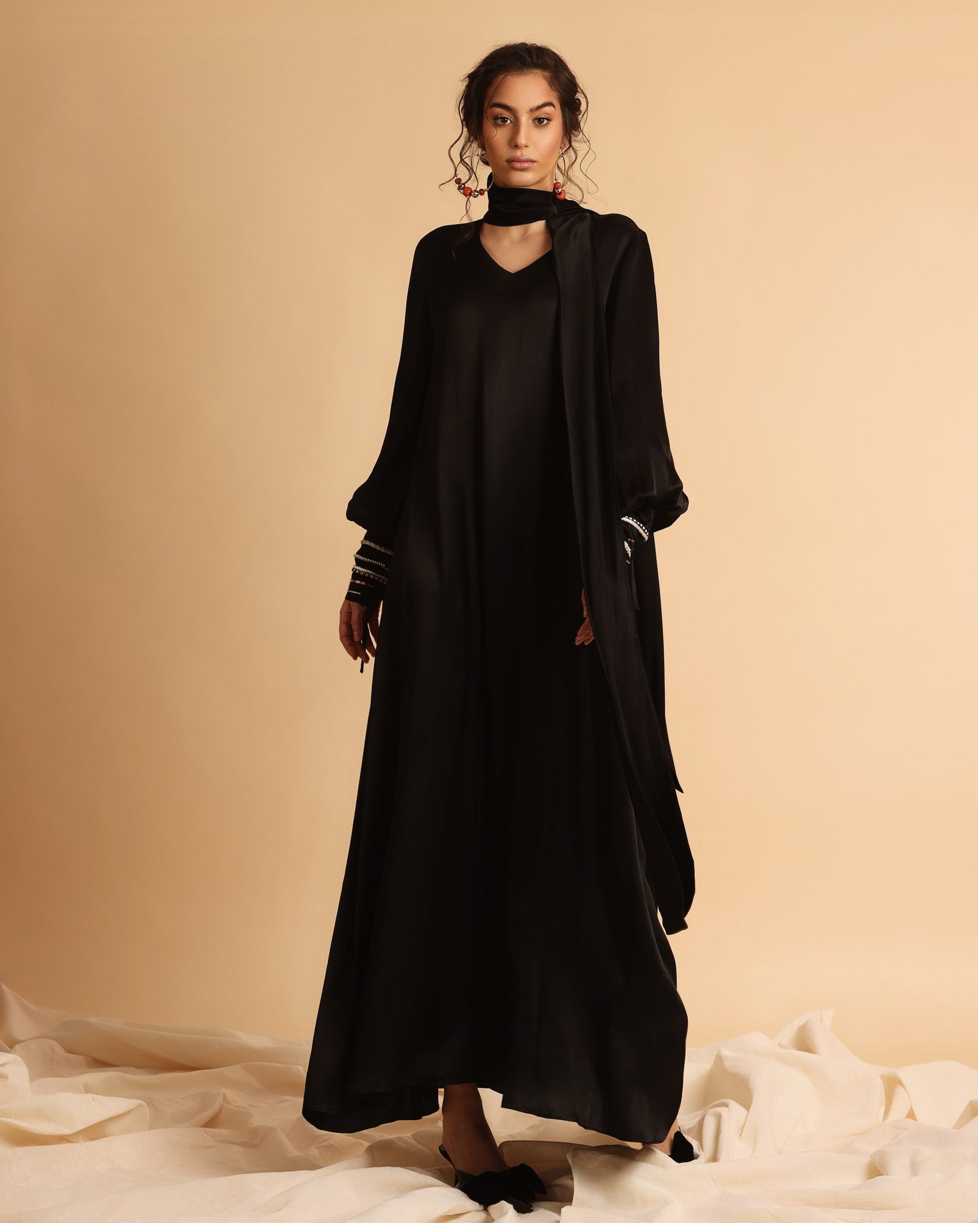 Adara black caftan dress