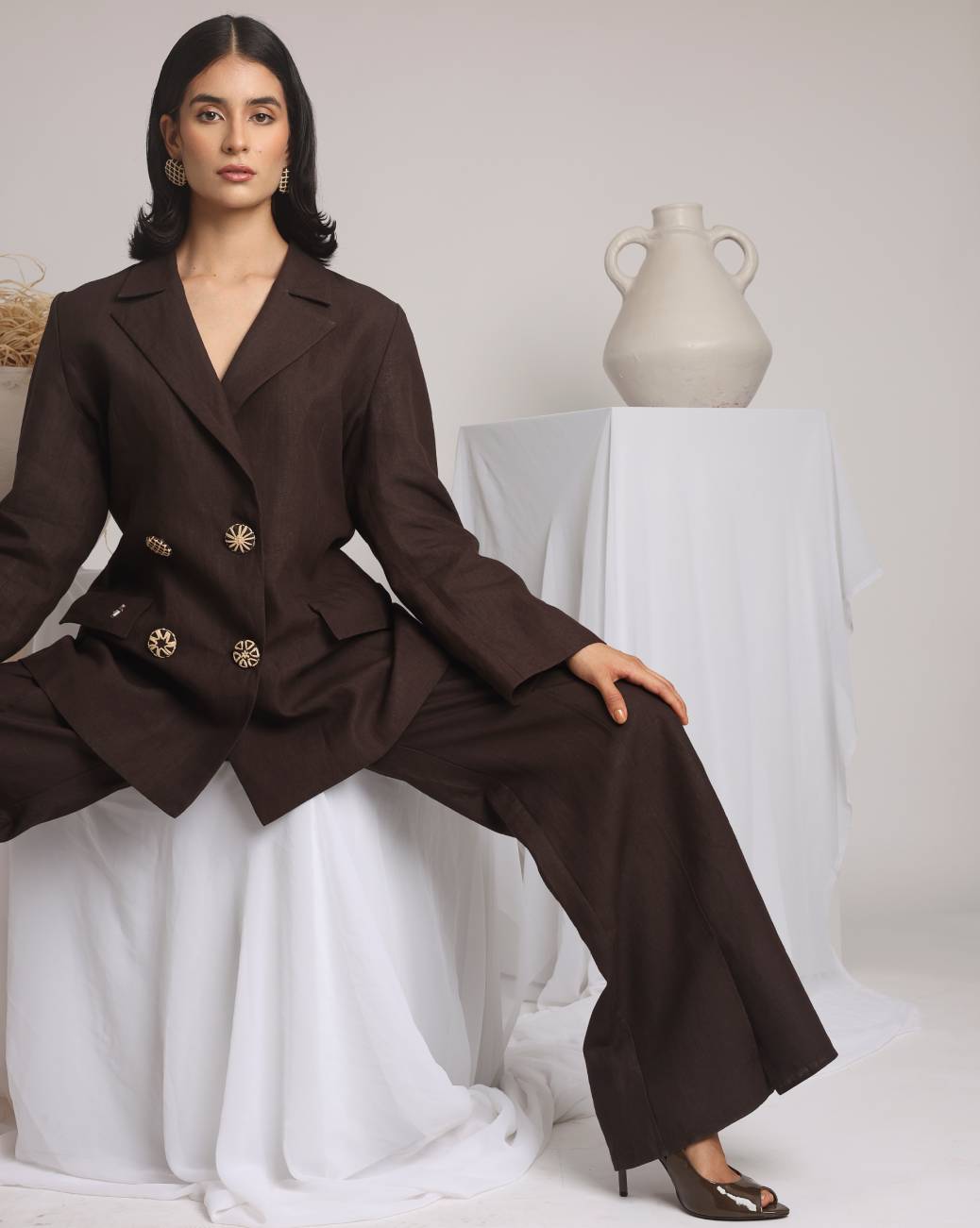 Bahia Chocolate linen pants