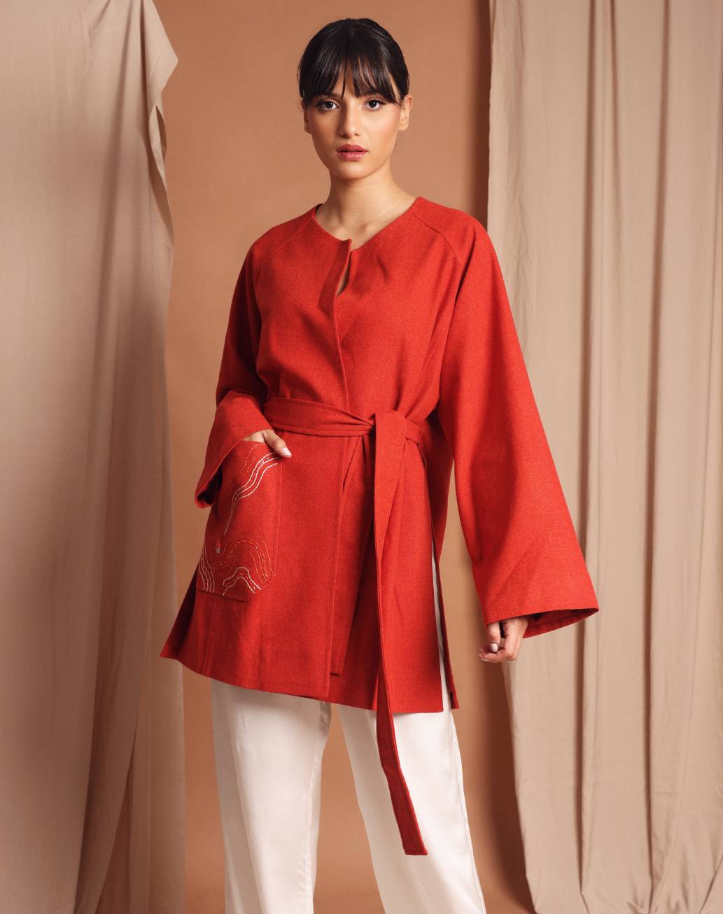 Fractals coat Red