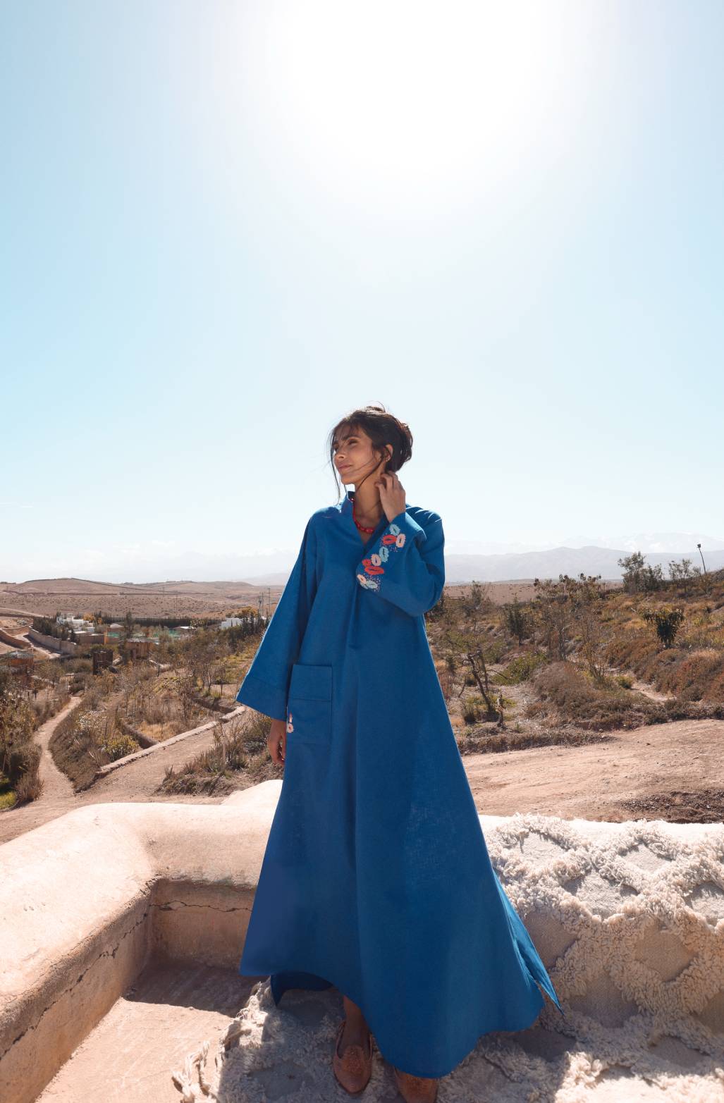 Layla Dress In Majorelle Blue And Midnight Blue