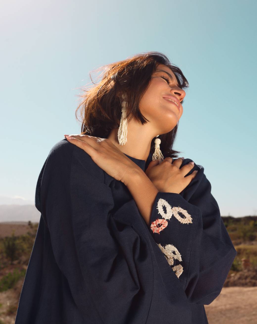 Layla Dress In Majorelle Blue And Midnight Blue