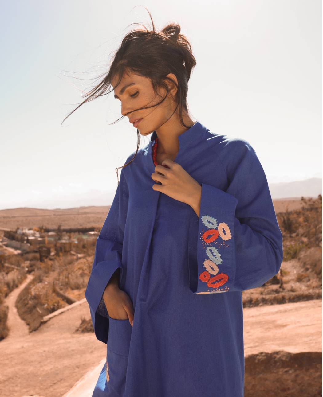 Layla Dress In Majorelle Blue And Midnight Blue