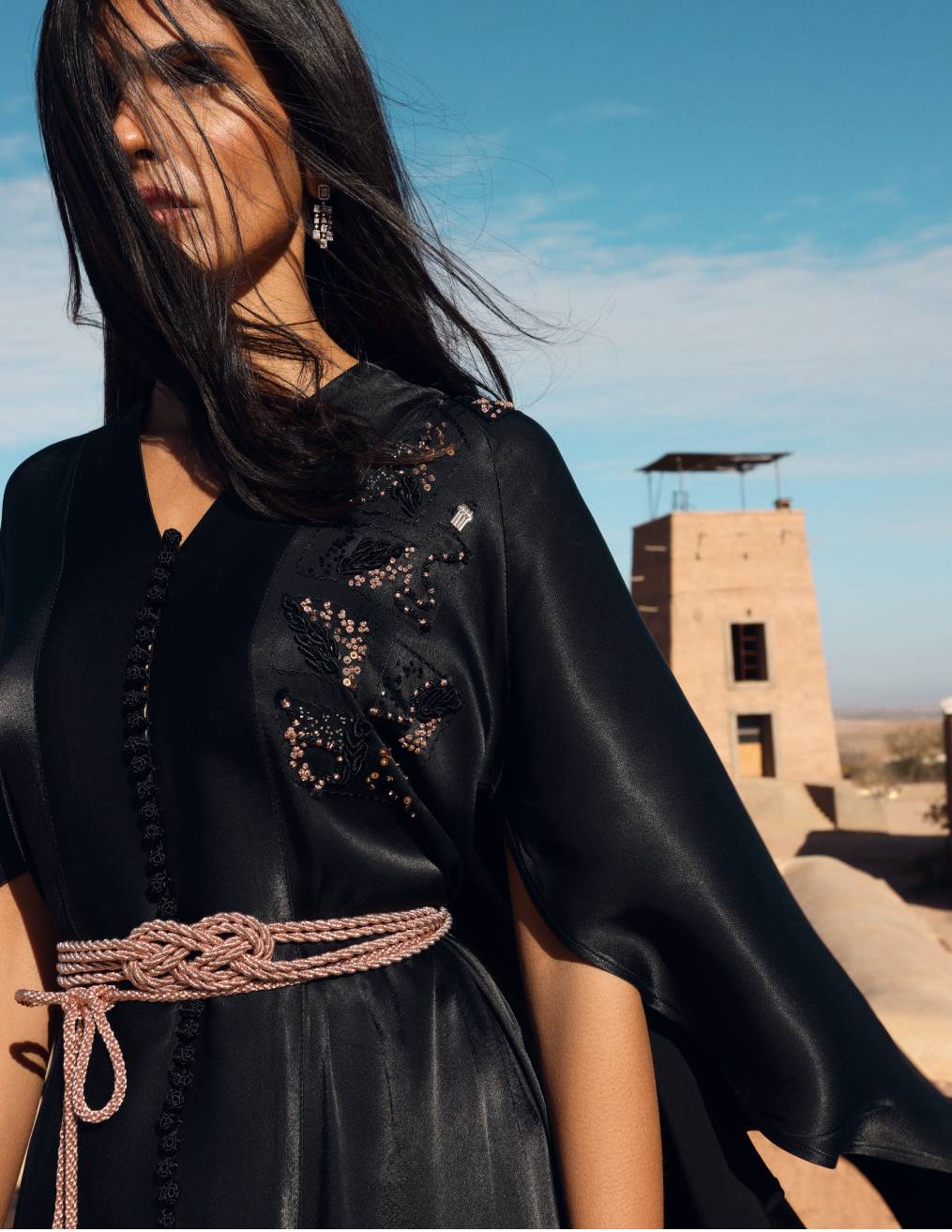 Nakhla Caftan in black