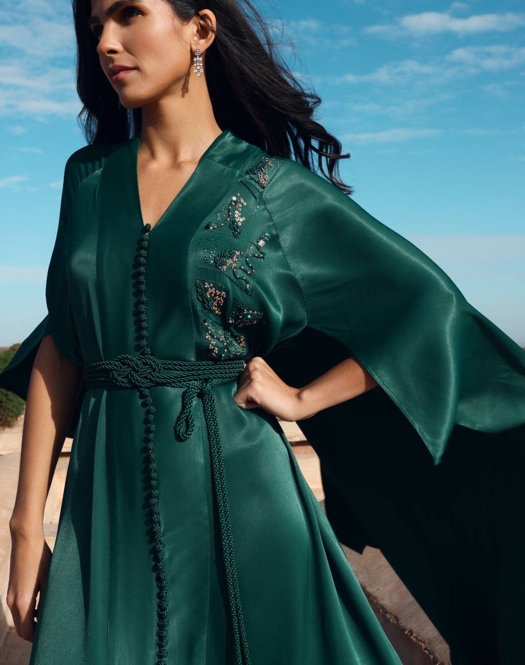 Nakhla Caftan in green