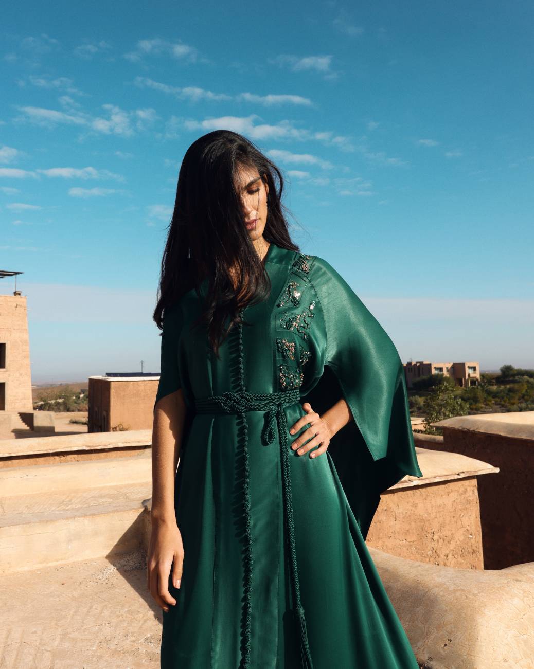 Nakhla Caftan in green