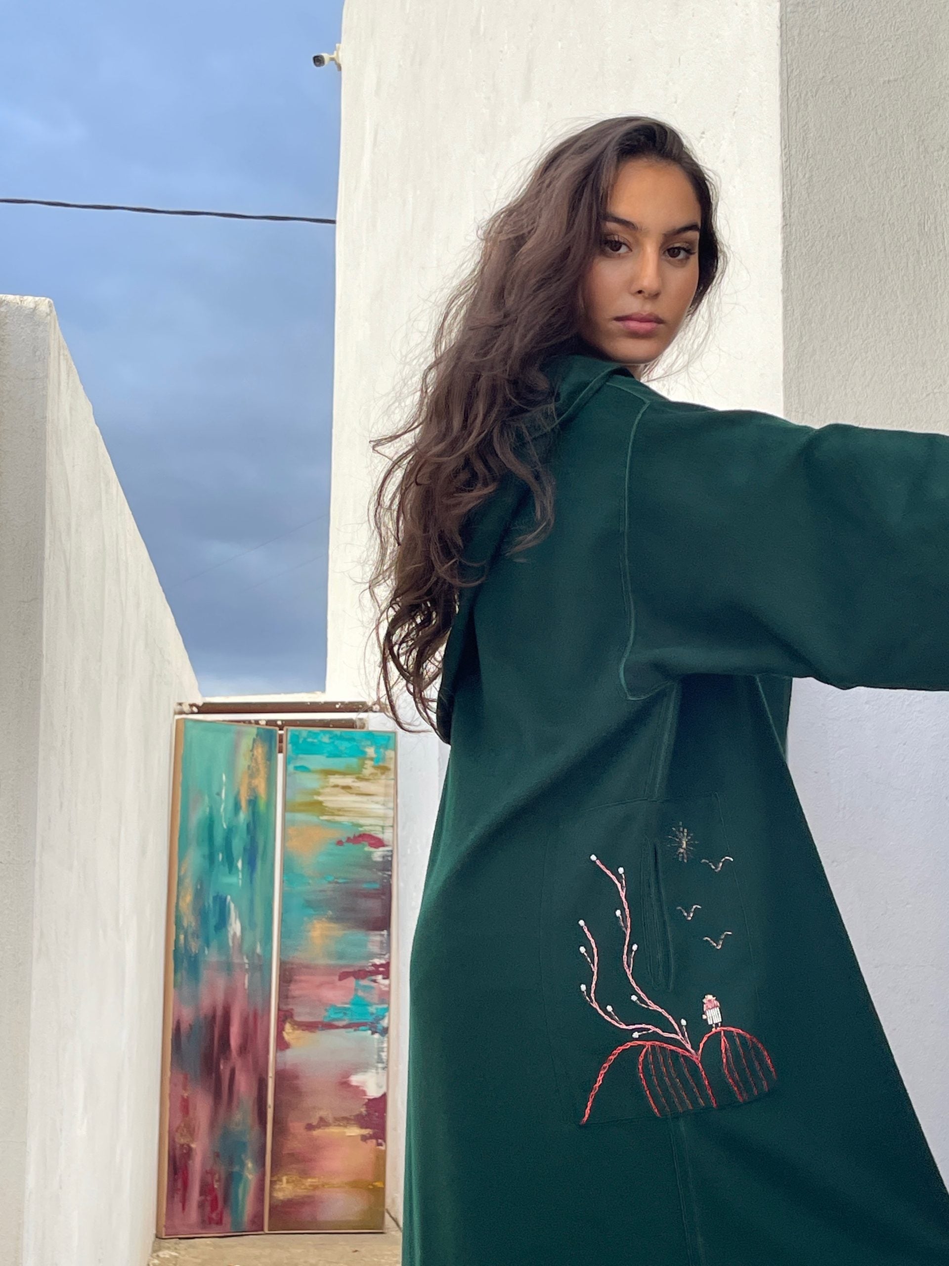 THE JEBLY jellaba dark forest green