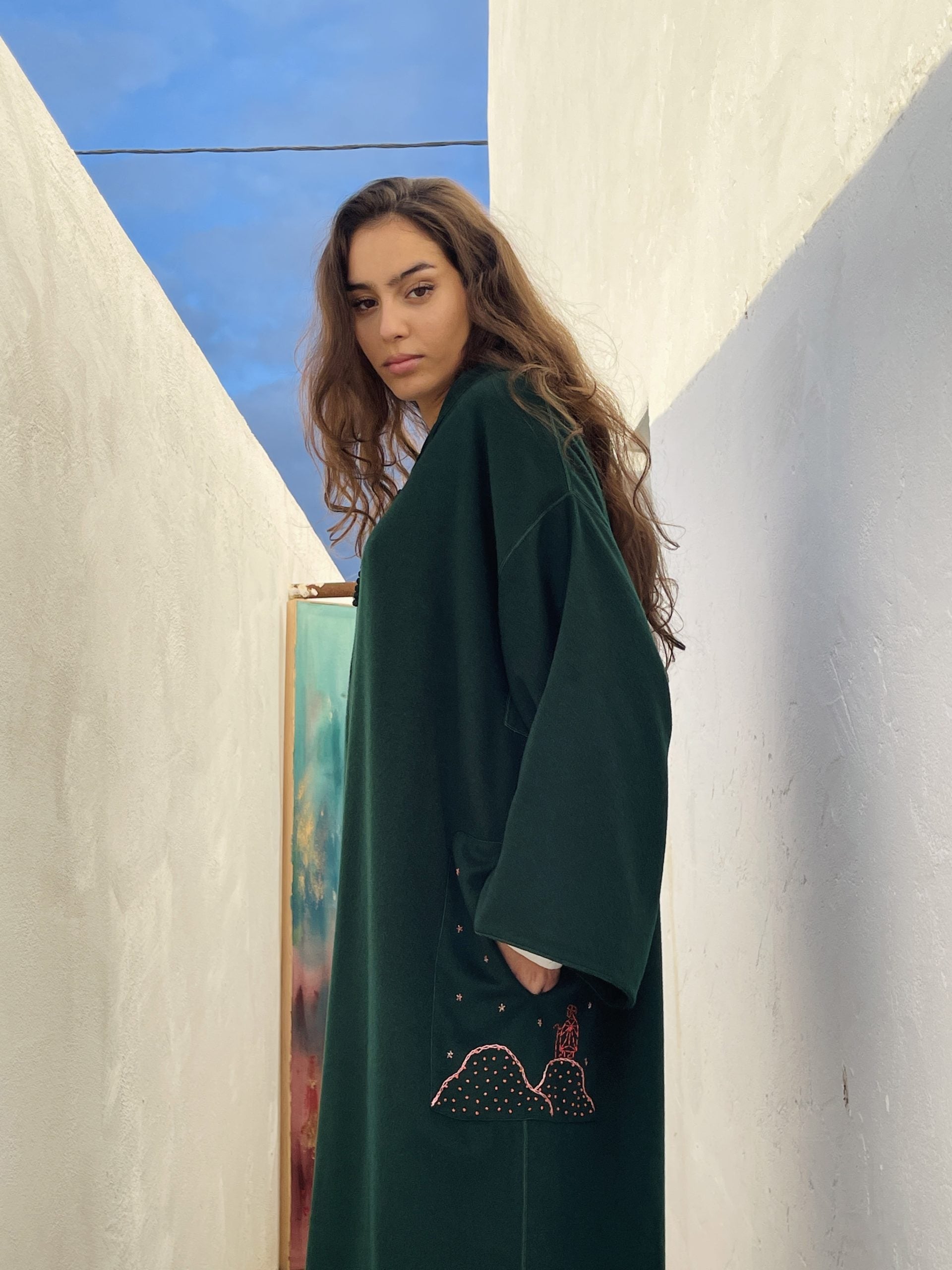 THE JEBLY jellaba dark forest green