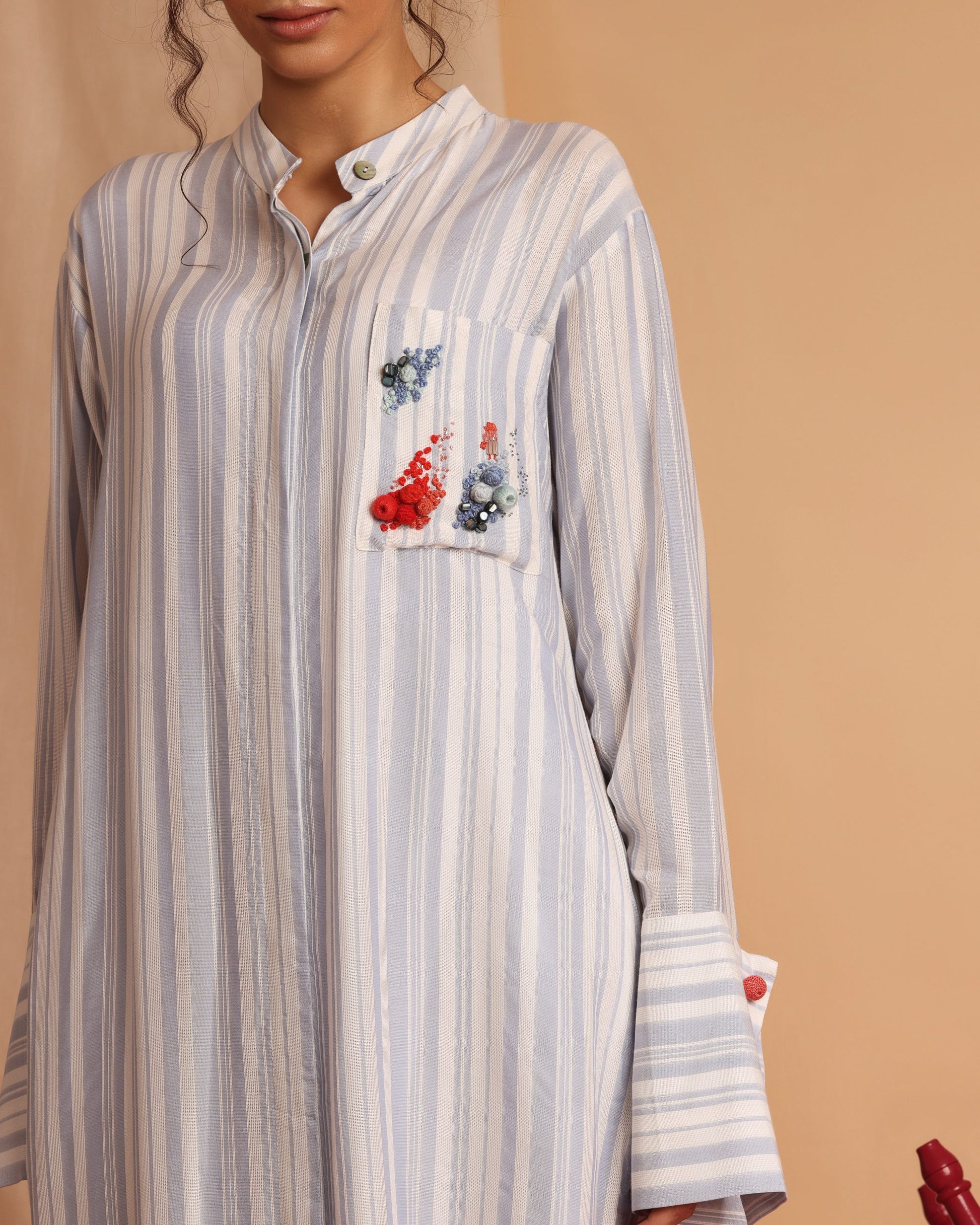 Under the clouds dress shirt in striped light blue