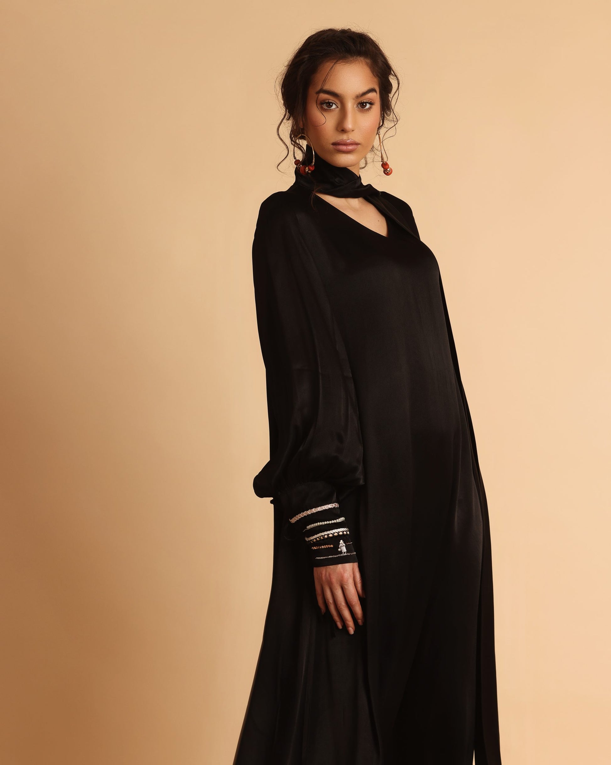Adara black caftan dress