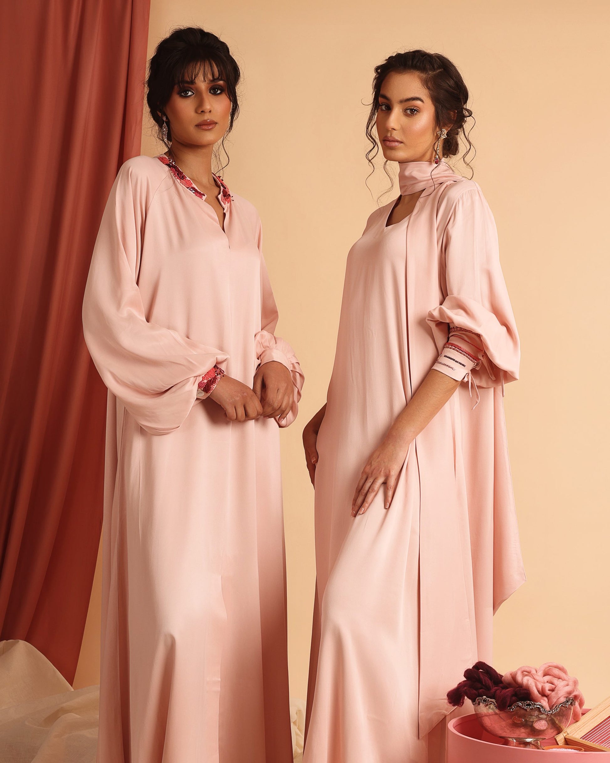 Adara pink caftan dress