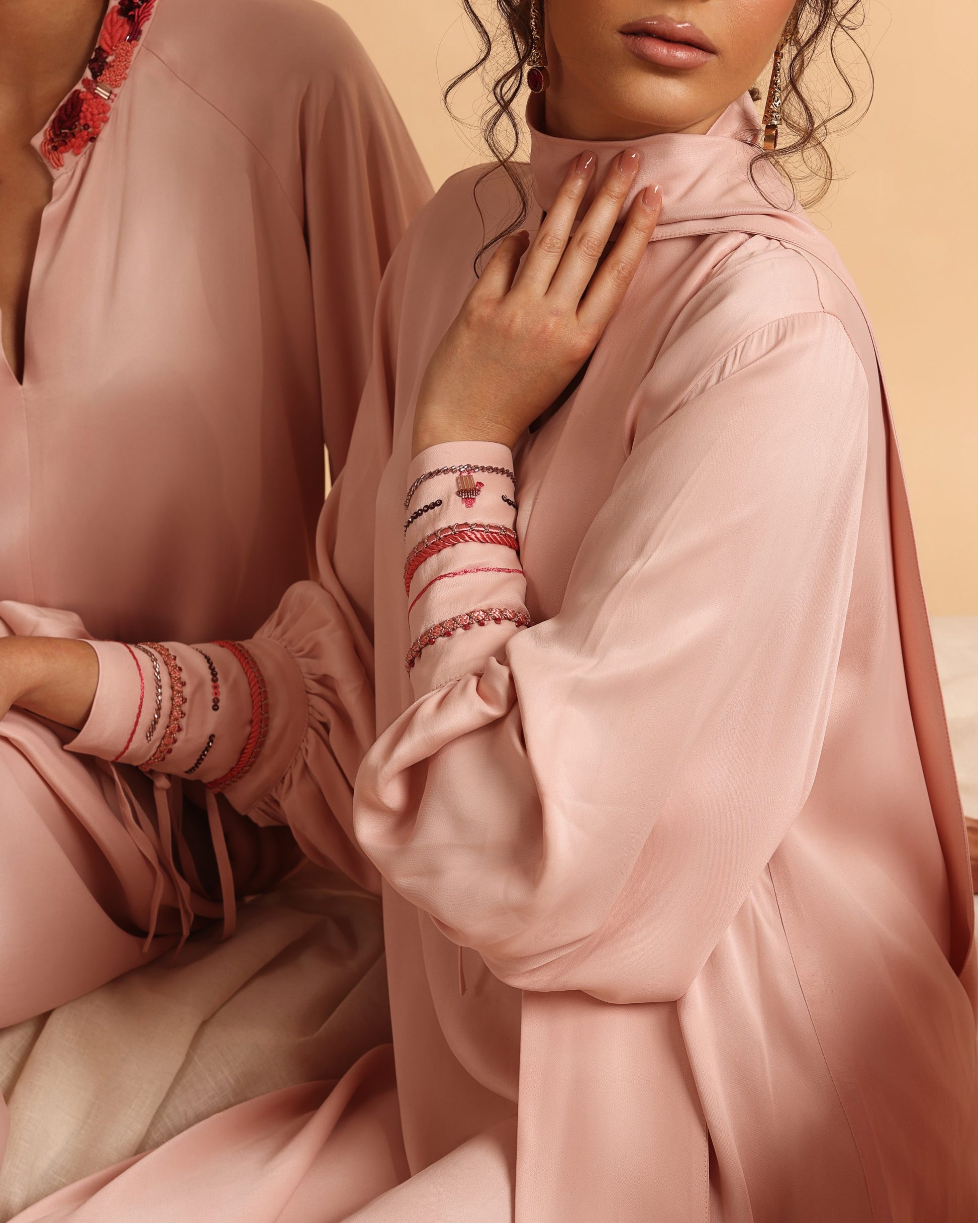 Adara pink caftan dress