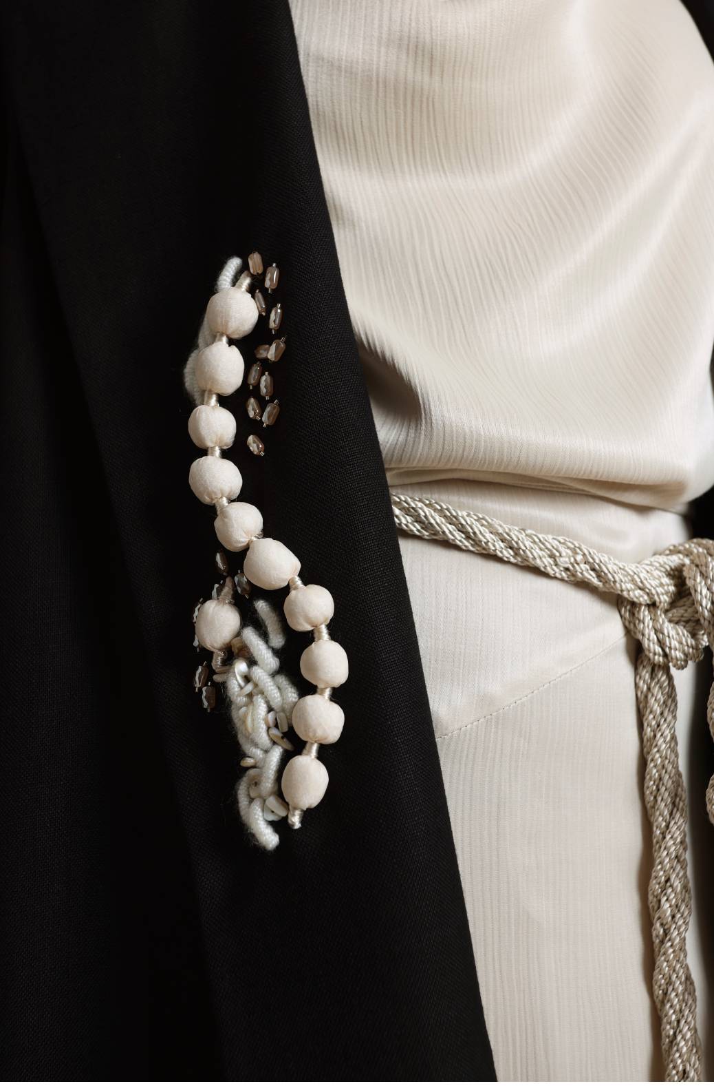 Long black linen kimono