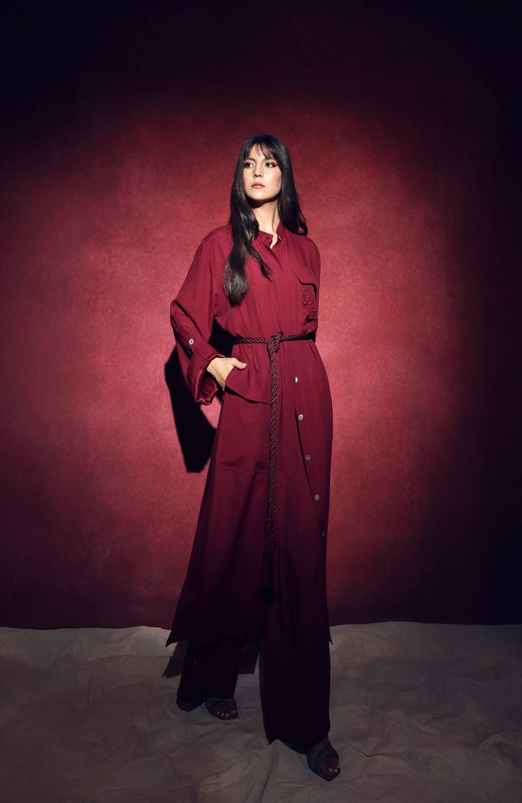 Sahara dress in burgundy