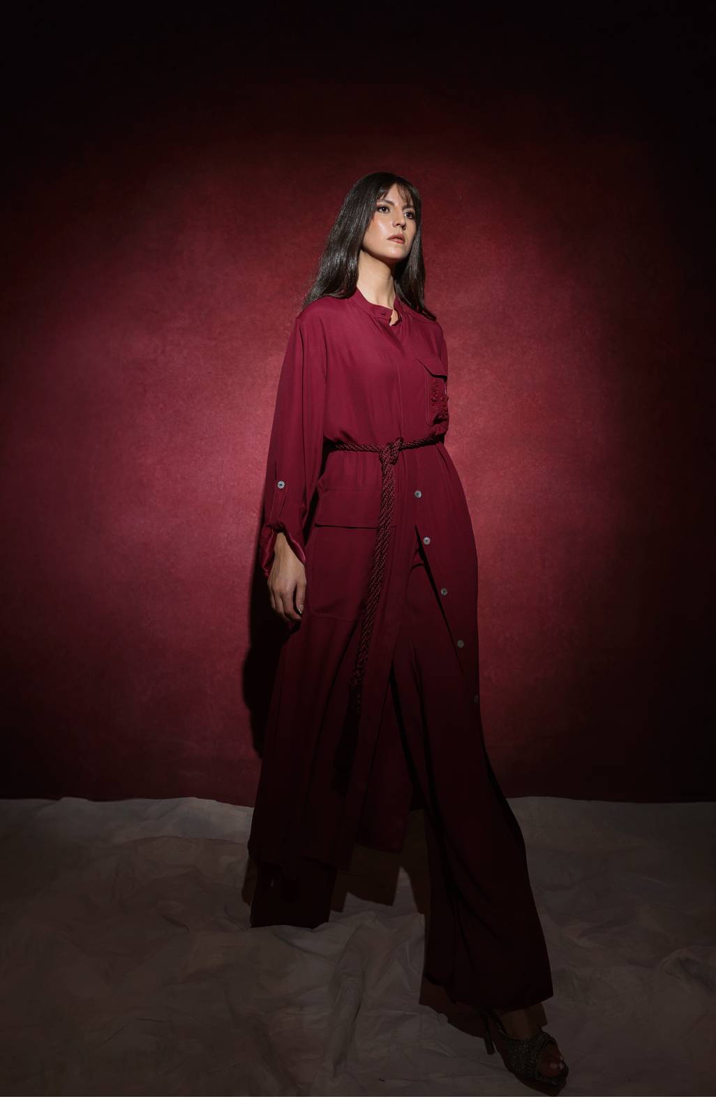 Sahara dress in burgundy