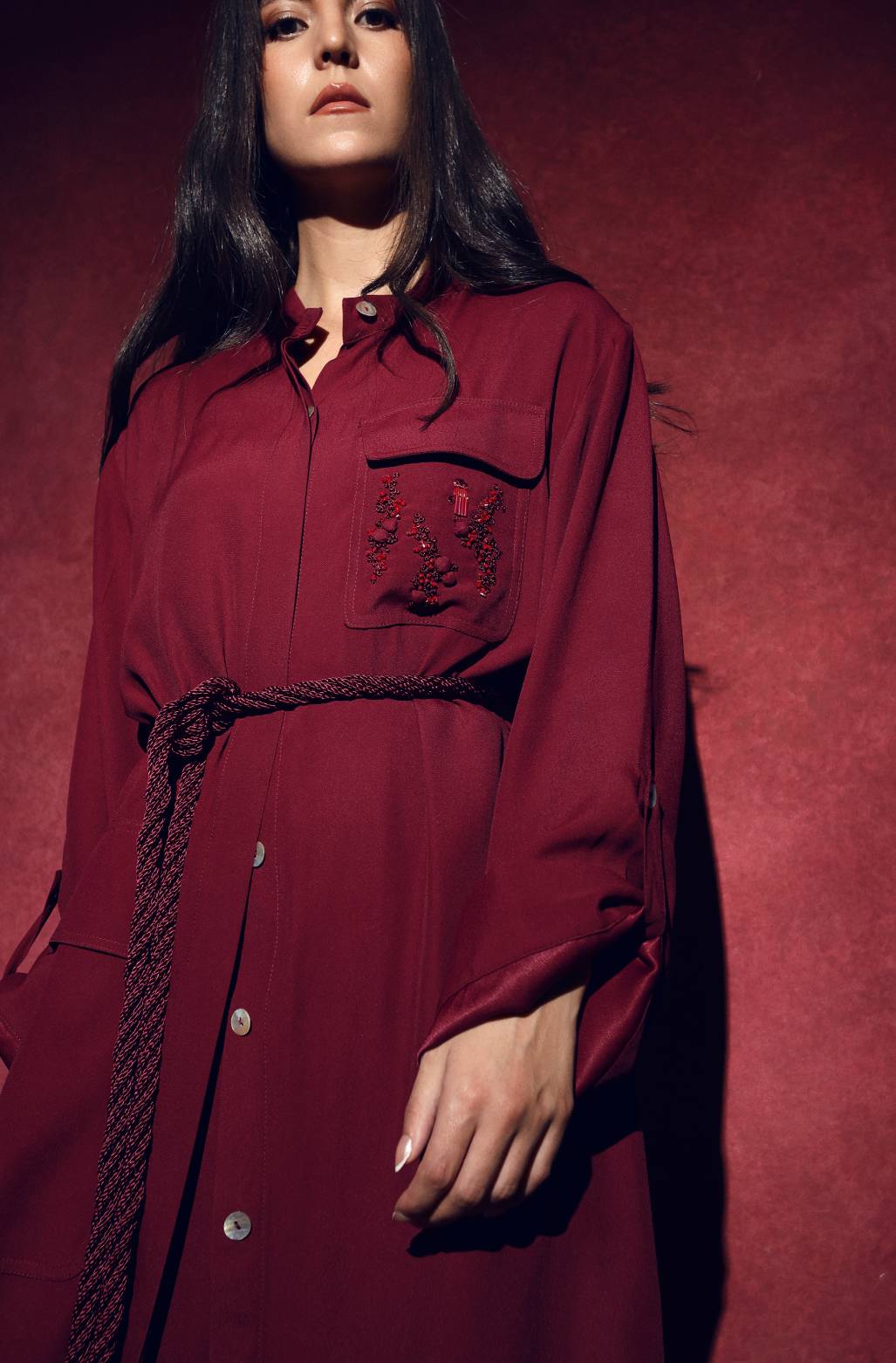 Sahara dress in burgundy