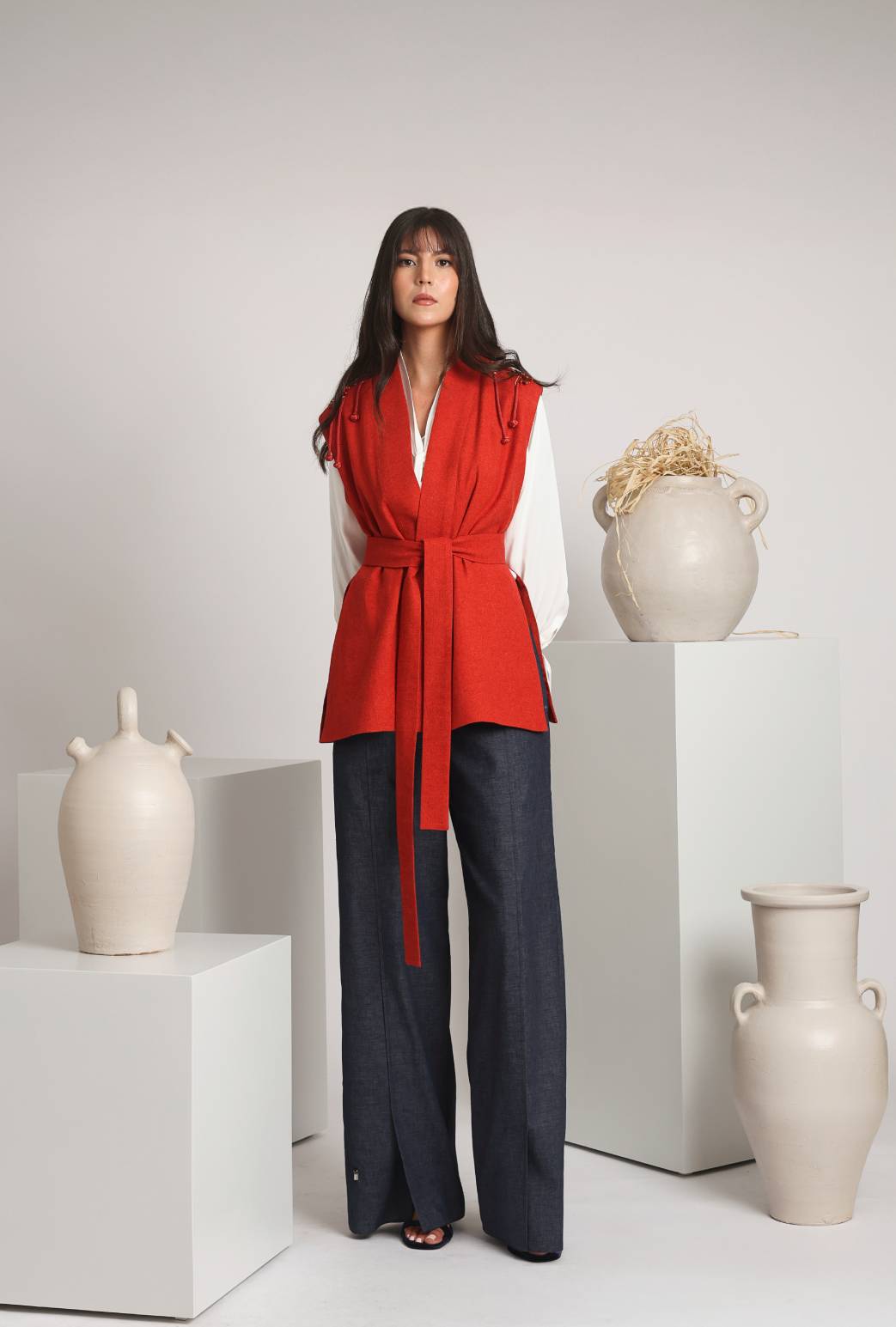 The Riffia Sleeveless Wool Vest