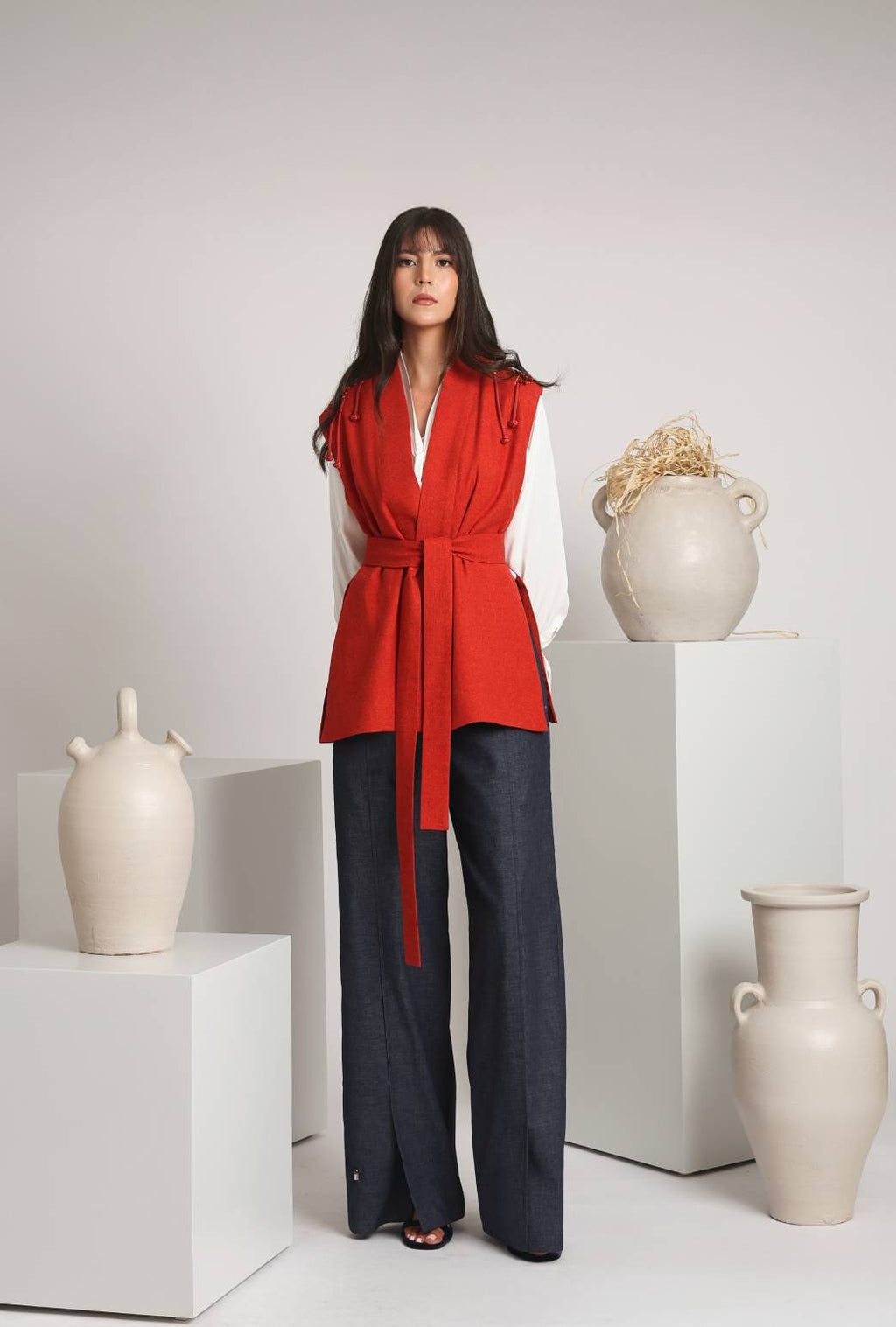 The Riffia Sleeveless Wool Vest