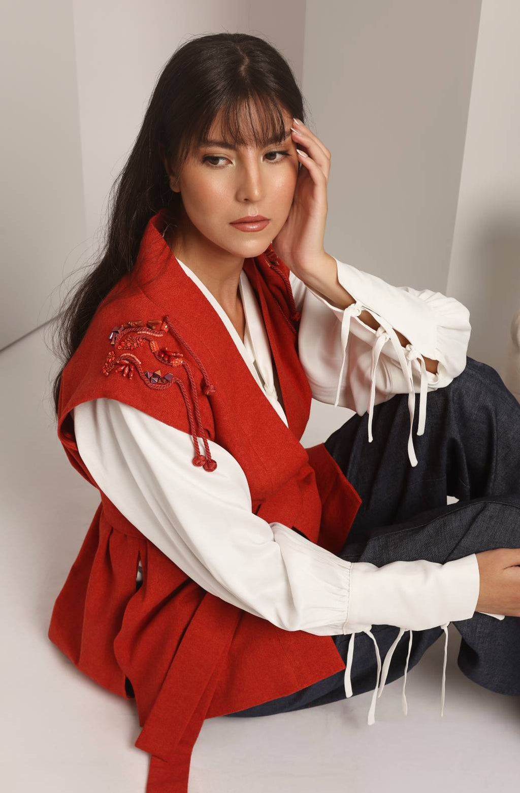 The Riffia Sleeveless Wool Vest